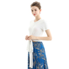 T061 Woman Cotton spandex short sleeves waist sash casual knit tops