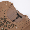 U407 Solid knit scoop neck cap sleeves sequinned bodycon mini dress