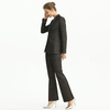 P147-4 Women Metallic jacquard mid-rise straight leg evening trousers