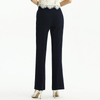 P147-6 Women Polyester double crepe mid-rise straight leg tailored pants
