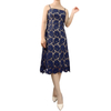 D405 Women flower embroidered lace bare shoulder midi party dress