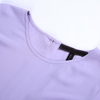 Y125 Women Solid cold shoulder long sleeves front short back long asymmetrical hem oversized shirt