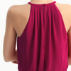 D197 Solid Heavy Georgette Halter Neck Maxi Evening Dress