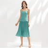 C156 Women Solid Satin Strappy Camisole Casual Top