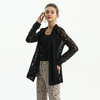 J214 Solid Floral Lace Double Breast Evening Blazer