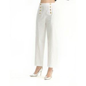 P213 Women cotton polyester stretch cropped sailor trousers