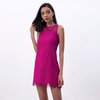 D097-5 Women Floral eyelash lace sleeveless fitted day and party mini dress