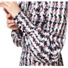 D140 Women flower print bow tie long puff sleeves tiered midi day dress