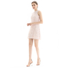 D106-1 Women 3D flower embroidered lace sleeveless fitted day and party mini dress