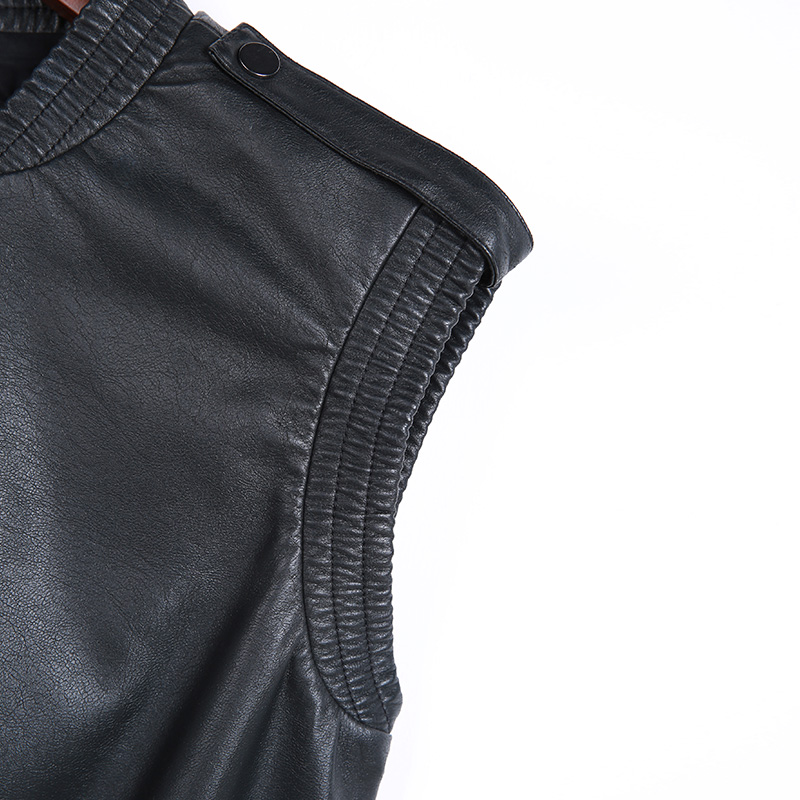 T247 Women faux leather cropped smart casual vest