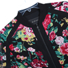 8000 Women Flower print combo solid crepe smart casual short bomber jacket