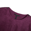 9B48 Women Stretch faux suede metal zip shoulder mini sheath dress