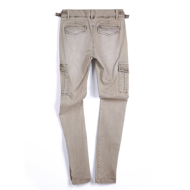 D647 Women overdye cotton twill zip cuff cargo pants