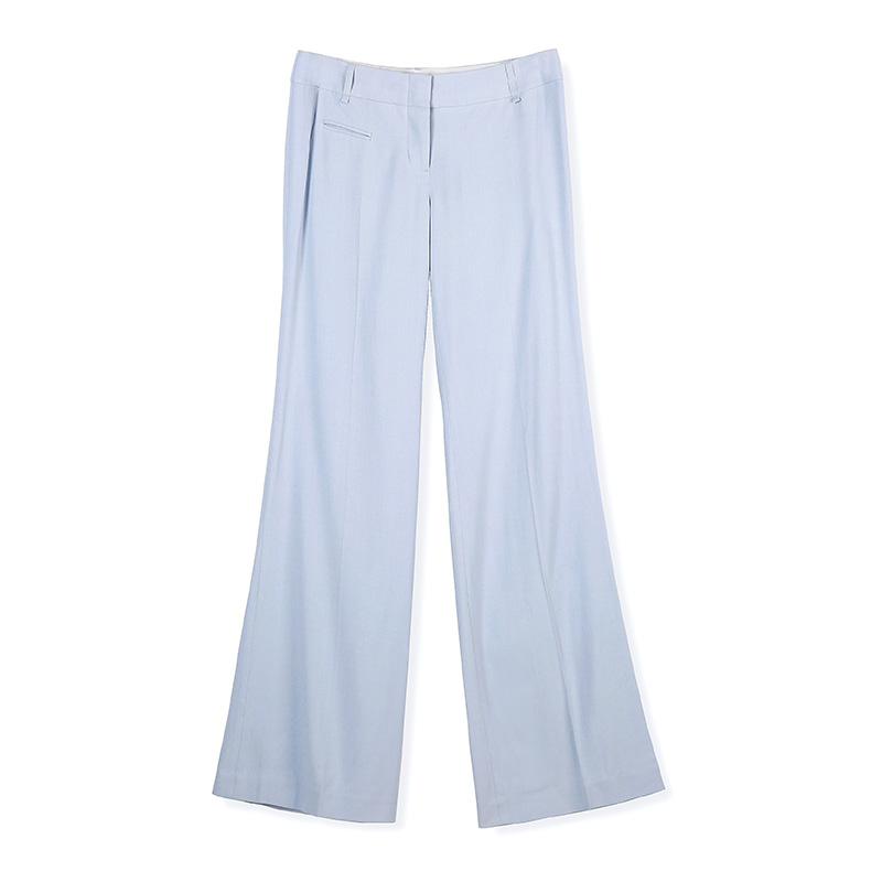 B881-1 Women Wool blend mid-rise straight-legs tailored trousers