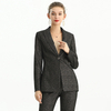 J155-2 Women Metallic jacquard long sleeves notched lapel tailored-cut single-breasted blazer
