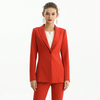 J155-6 Women Polyester crepe long sleeves notched lapel tailored-cut single-breasted blazer