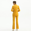 J156-3 Women Velvet notched lapel long sleeves tailored-cut single-breasted blazer