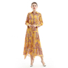 S068 Women Floral print asymmetric panelled long flare handkerchief skirt