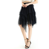 S077-1 Women Swiss-dots tulle multi-layers asymmetric party short skirt