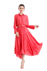 S068-6 Women Laminated chiffon asymmetric panelled long flare handkerchief skirt