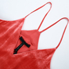 Y730 Women Silk rayon velvet V-neck racer back strappy camisole top