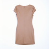 U407 Solid knit scoop neck cap sleeves sequinned bodycon mini dress
