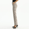 P147-1 Women Bonded floral lace mid-rise straight leg evening long pants.