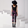 F010 Women Print knit elasticated waist cropped leggings