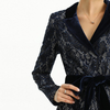 R154 Women Bonded sequinned lace long sleeves party romper