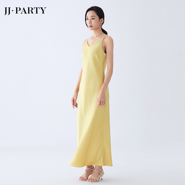 A410 Women Solid satin strappy A-line slip dress