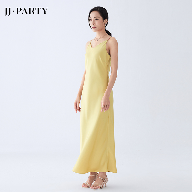 A410 Women Solid satin strappy A-line slip dress