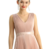 D205 Metallic Chiffon Sunburst Pleated Midi Evening Dress