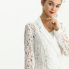J214 Solid Floral Lace Double Breast Evening Blazer