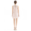 D106-1 Women 3D flower embroidered lace sleeveless fitted day and party mini dress