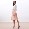 S280S Women Solid chiffon elasticated waist full circle sunburst pleated short skirt