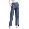 P181 Women Tencel polyester stretch denim straight leg smart casual tailored trousers
