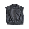 T247 Women faux leather cropped smart casual vest