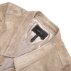 E760 Women Faux suede back knit drape short jacket