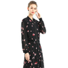 J093 Women Print clipped jacquard rib collar smart casual bomber jacket