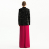 J155-7 Women Sequin embellished velvet notched lapel tailored-cut single-breasted evening blazer