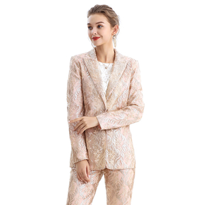 J180-2 Women Embellished tulle notched lapel tailored-cut evening blazer