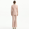 J180 Women Scattered sequin floral lace notched lapel tailored-cut evening blazer