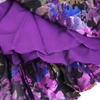 V795 Women Floral print chiffon color-block tulle-panelled pleated midi dress