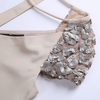 N976 Women Silk CDC V-neck cut out sequin embellished sleeve party top
