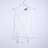 U331 Women All-over lace sleeveless peplum scallop hem top