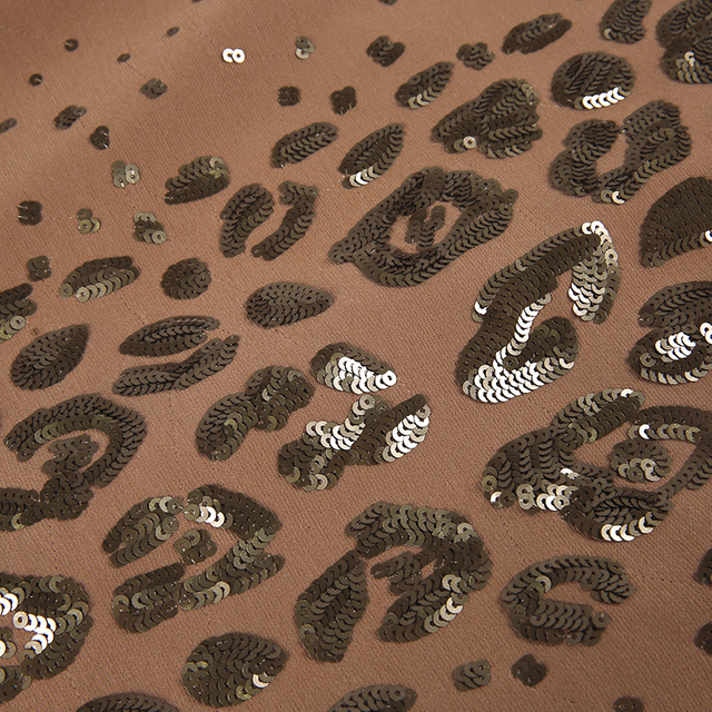 U407 Solid knit scoop neck cap sleeves sequinned bodycon mini dress