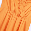 B528 Women Cotton V neck sleeveless ruffle detail straight hem mini dress