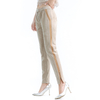 P129 Women Faux suede side stripe zip cuff smart casual tailored pants