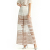 P157 Women Macramé embroidered lace semi-sheer wide-leg pants
