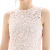 D117-1 Women 3D flower embroidered lace sleeveless straight-cut party midi dress.